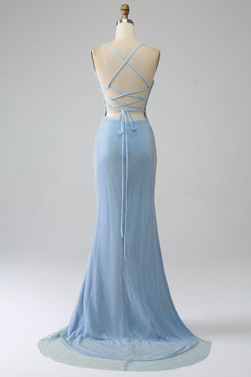 Sirena Blu Abito da ballo lungo con fessura